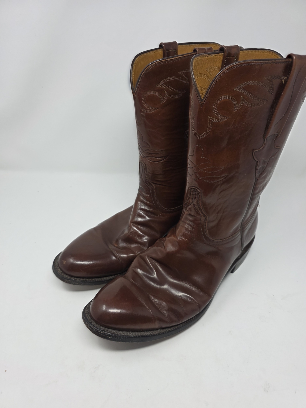Lucchese Classics Handmade Brown Leather Cowboy Boots Men’s 10.5D Western Boots